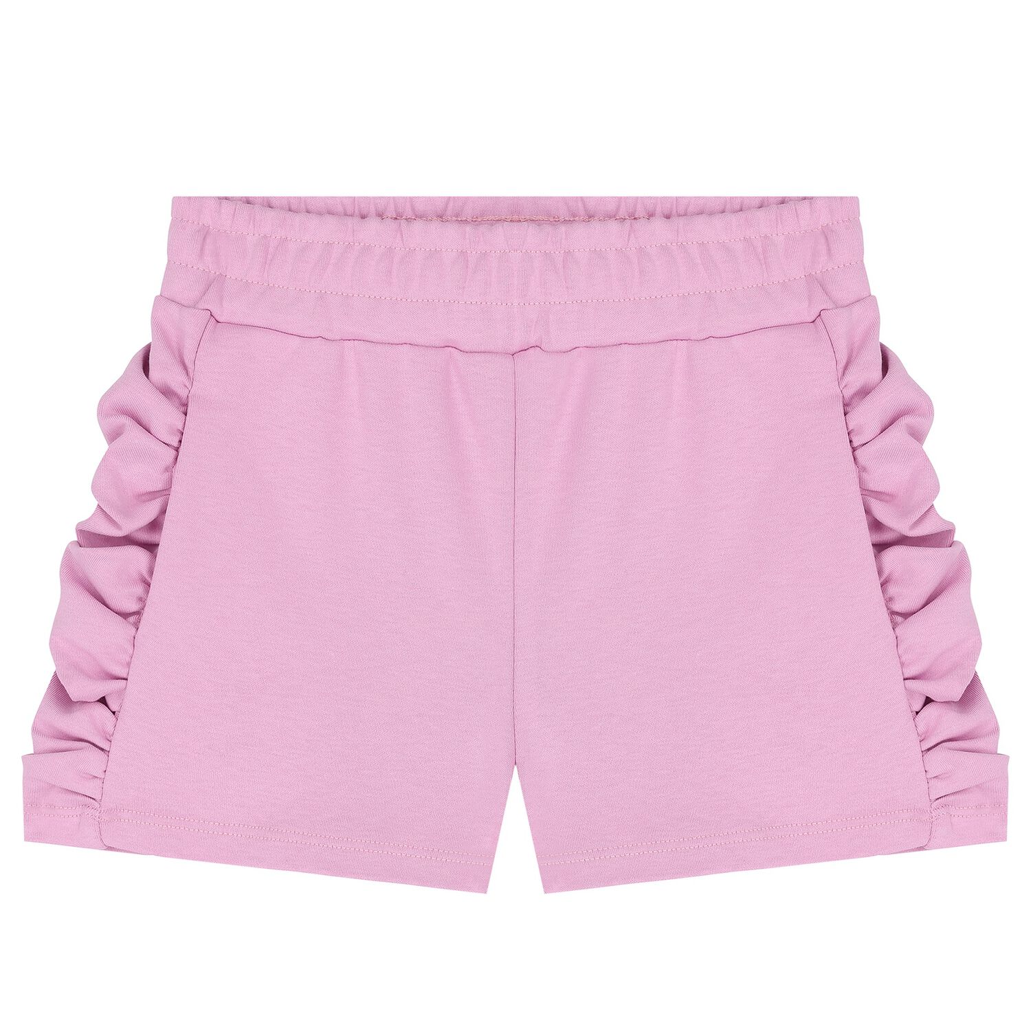 Girls Pink Logo Ruffled Shorts, 2, hi-res