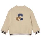 Younger Boys Beige Teddy Bear Zip Up Top, 2, hi-res