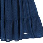 Girls Navy Blue Logo Tiered Dress, 1, hi-res