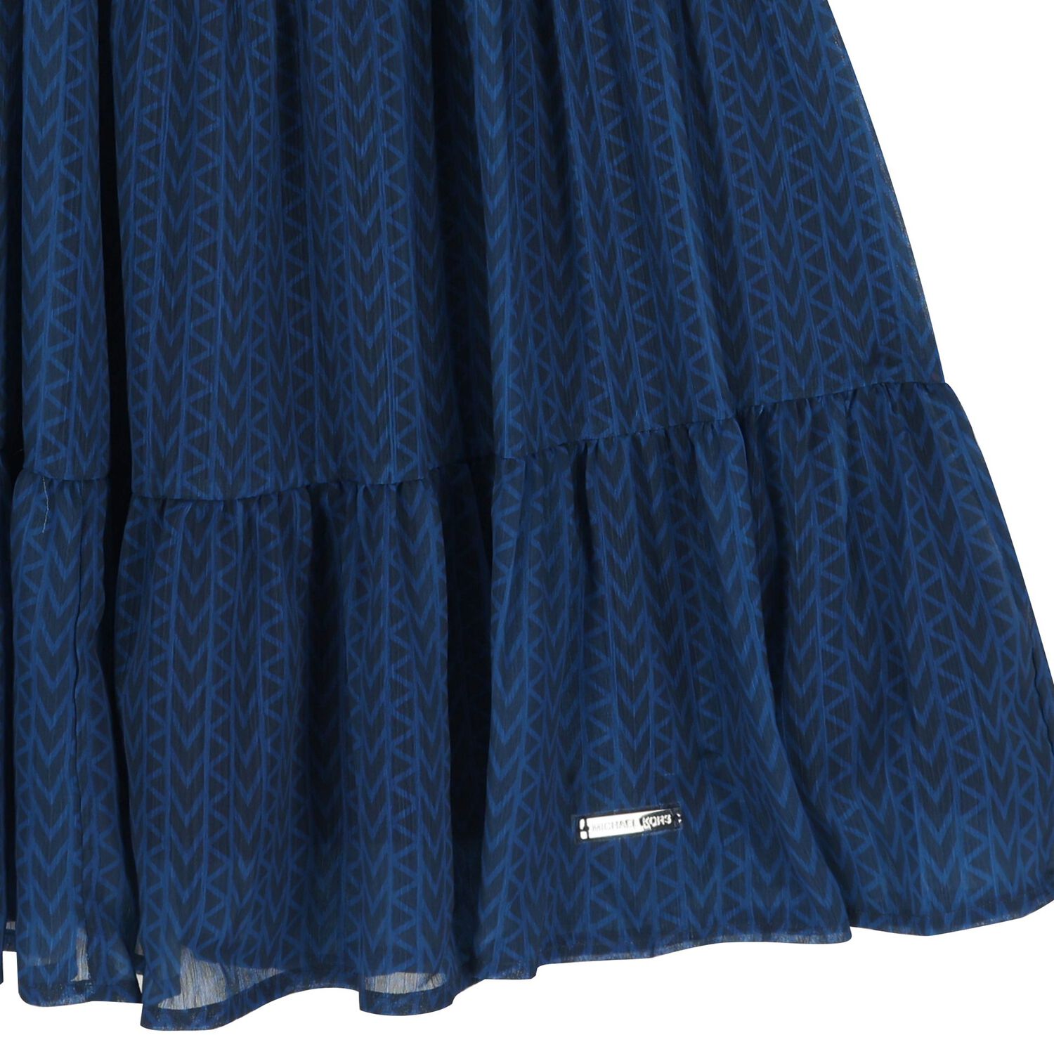 Girls Navy Blue Logo Tiered Dress, 1, hi-res