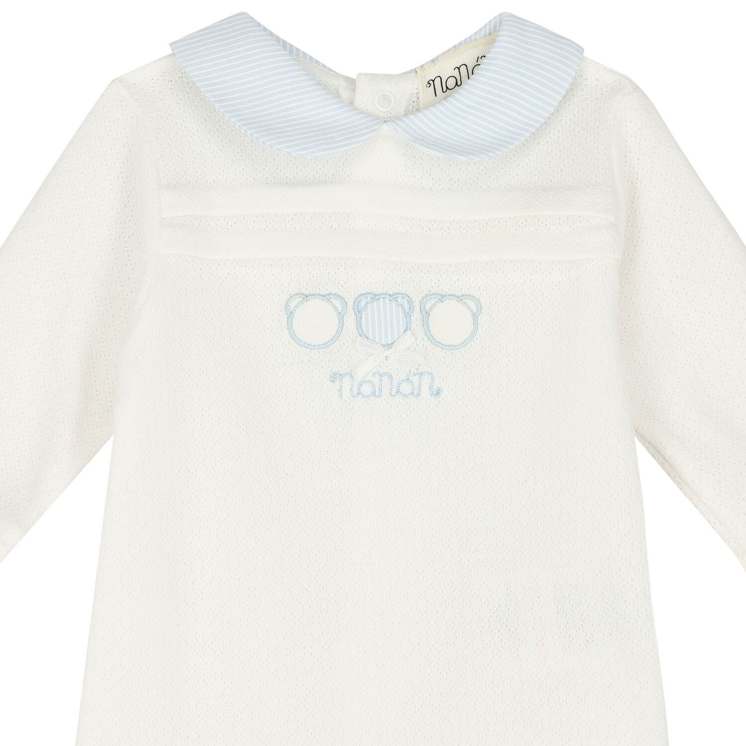Baby Boys Ivory & Blue Babygrow, 1, hi-res image number null