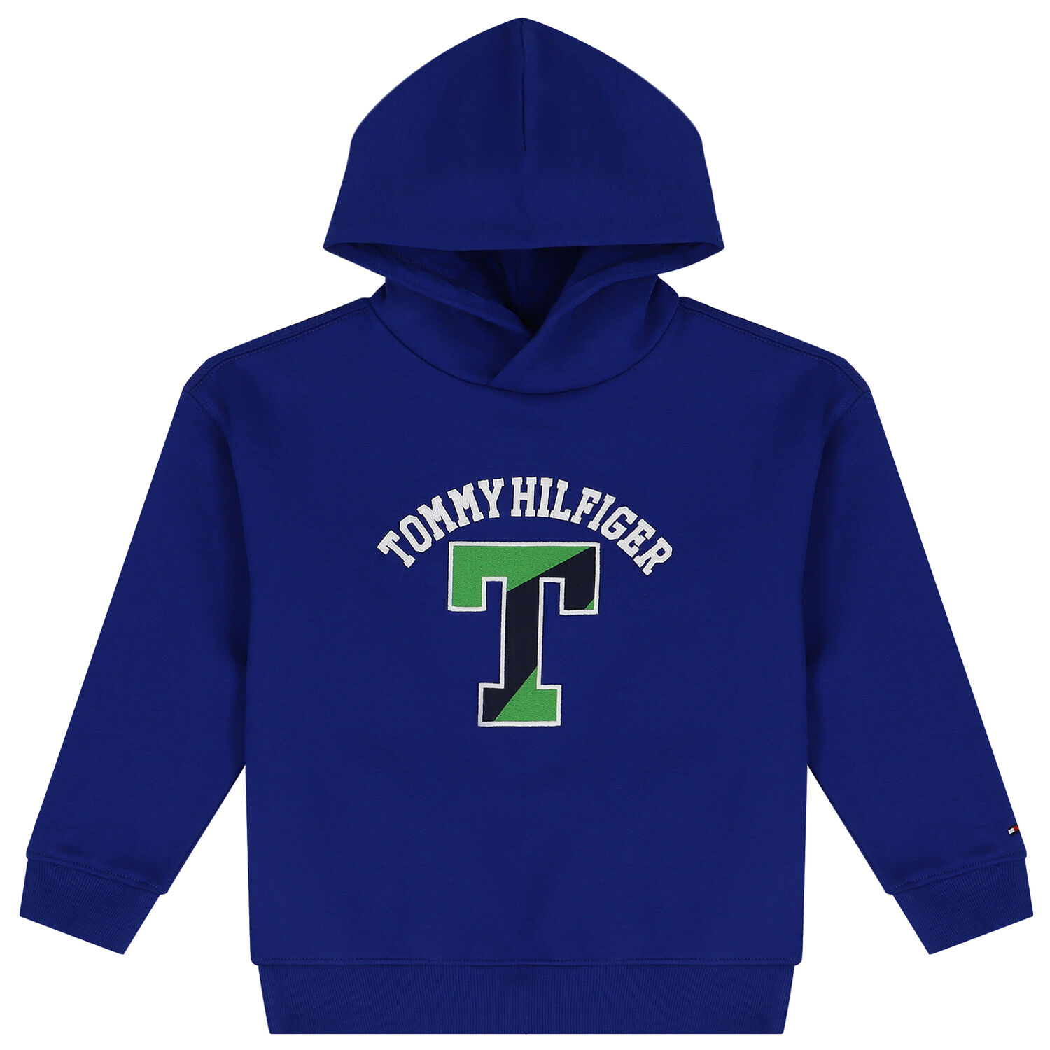 Boys Blue Varsity Logo Hooded Top, 1, hi-res