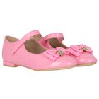Girls Pink Bow Ballerina Shoes, 1, hi-res