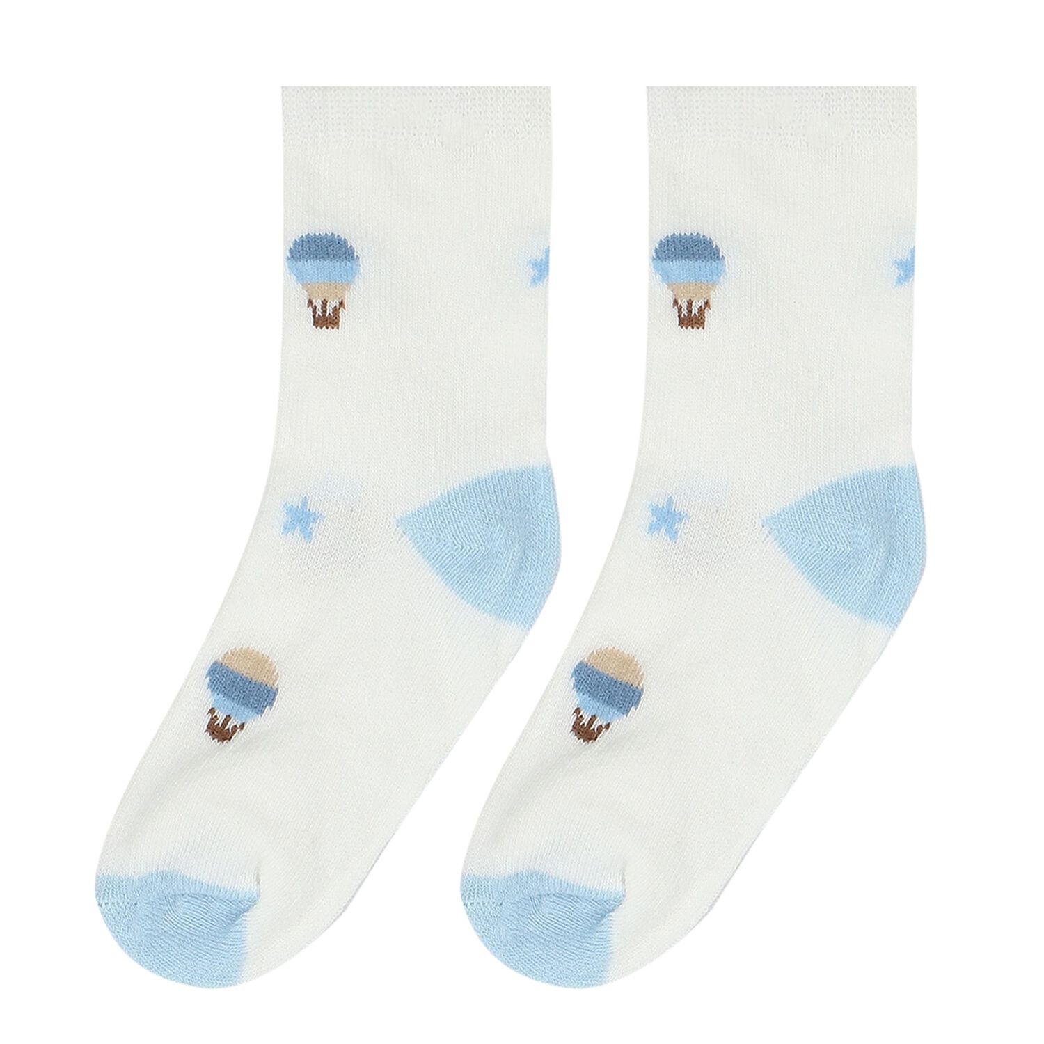 Baby Boys Blue & White Socks ( 4-Pack ), 3, hi-res