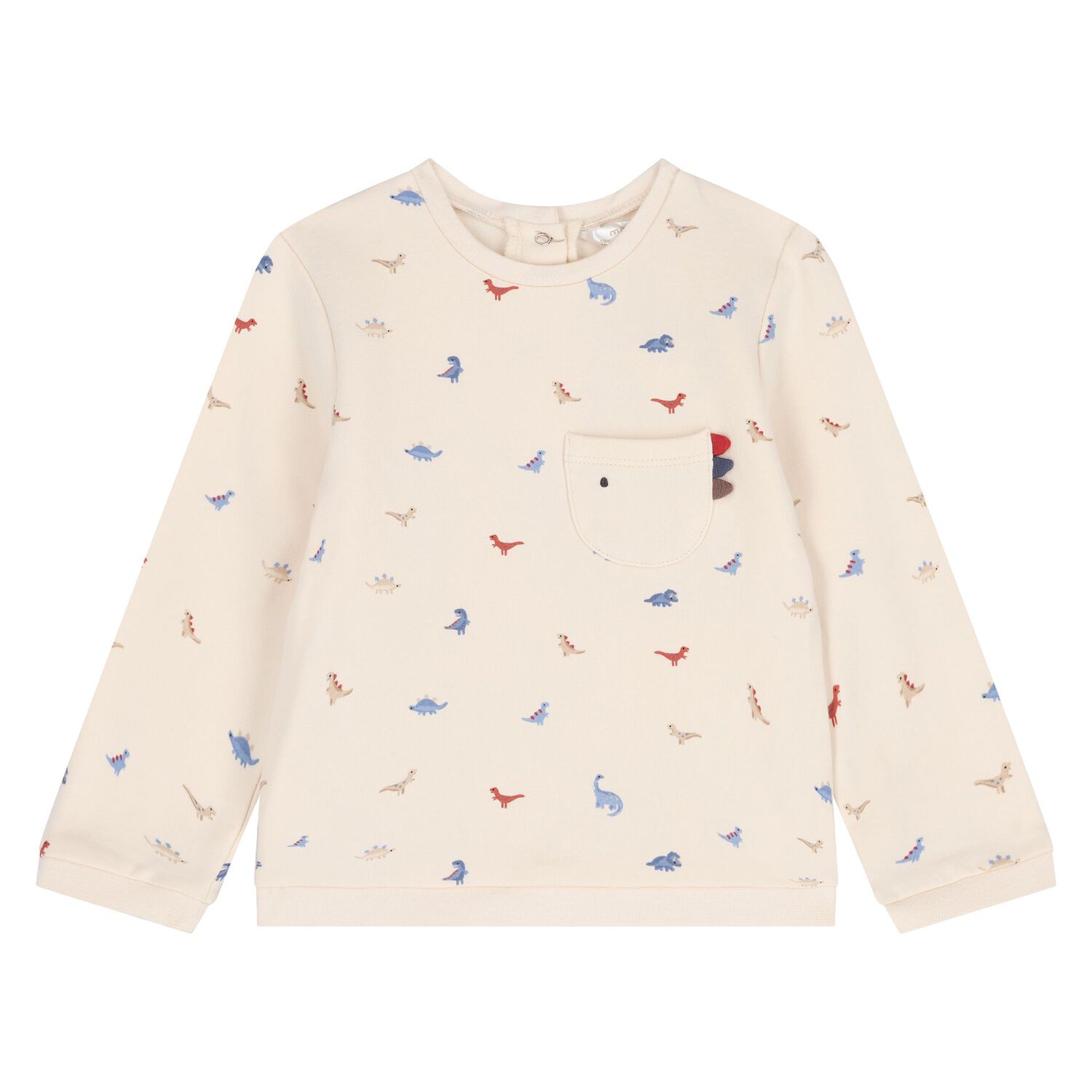 Baby Boys Ivory & Blue Dino Tracksuits ( 2 Pack ), 2, hi-res