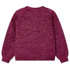 Girls Burgundy Flower Jumper, 1, hi-res