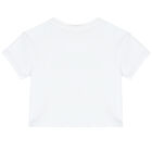 Girls White & Gold Logo T-Shirt, 2, hi-res