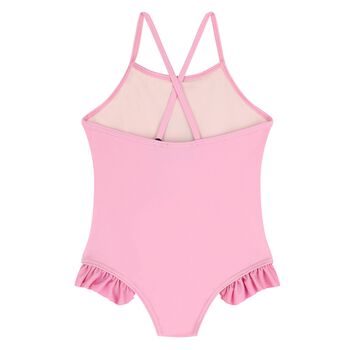 Younger Girls Pink Cherry & Teddy Bear Swimsuit