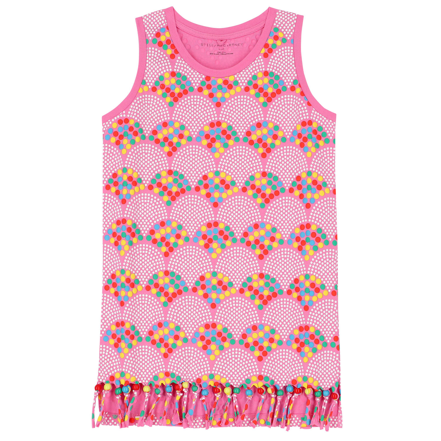 Girls Pink Dots Dress, 1, hi-res