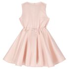 Girls Pink Flower Satin Dress, 1, hi-res