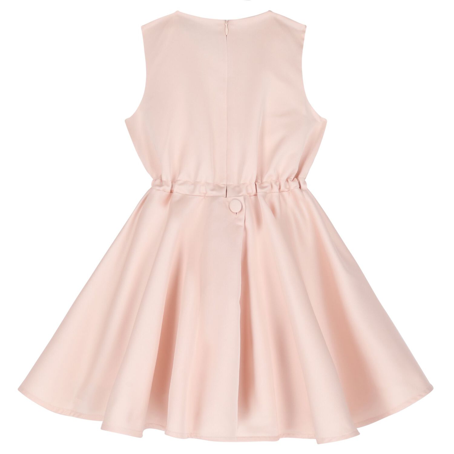 Girls Pink Flower Satin Dress, 1, hi-res image number null