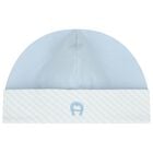 Baby Boys Blue & White Logo Hat, 1, hi-res