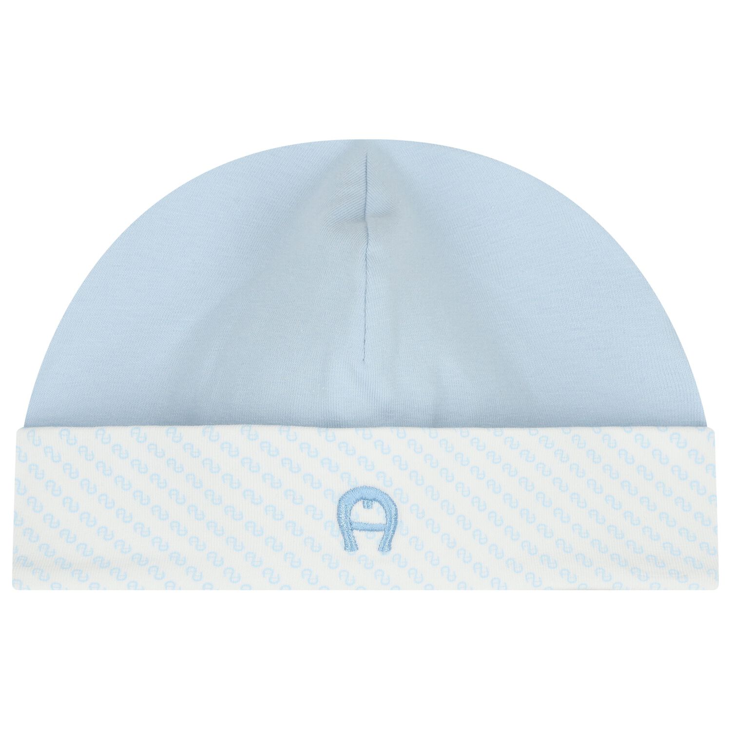 Baby Boys Blue & White Logo Hat, 1, hi-res