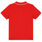 Younger Boys Red Logo Polo Shirt, 4, hi-res