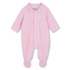 Baby Girls Pink Logo Babygrow, 1, hi-res