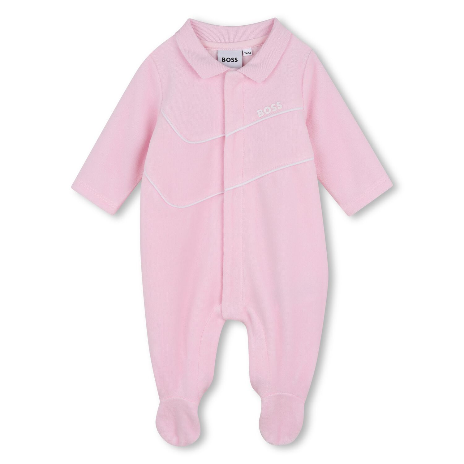Baby Girls Pink Logo Babygrow, 1, hi-res