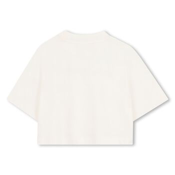 Girls White & Gold Logo T-Shirt