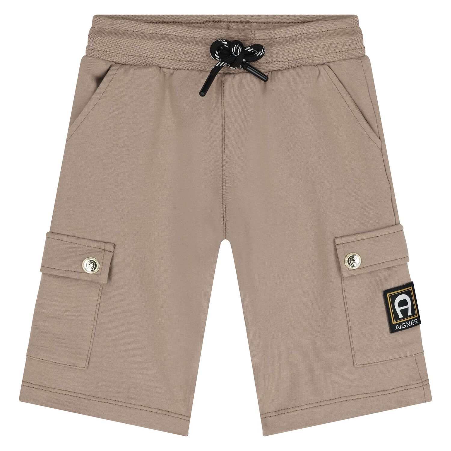 Younger Boys Ivory & Beige Logo Shorts Set, 1, hi-res