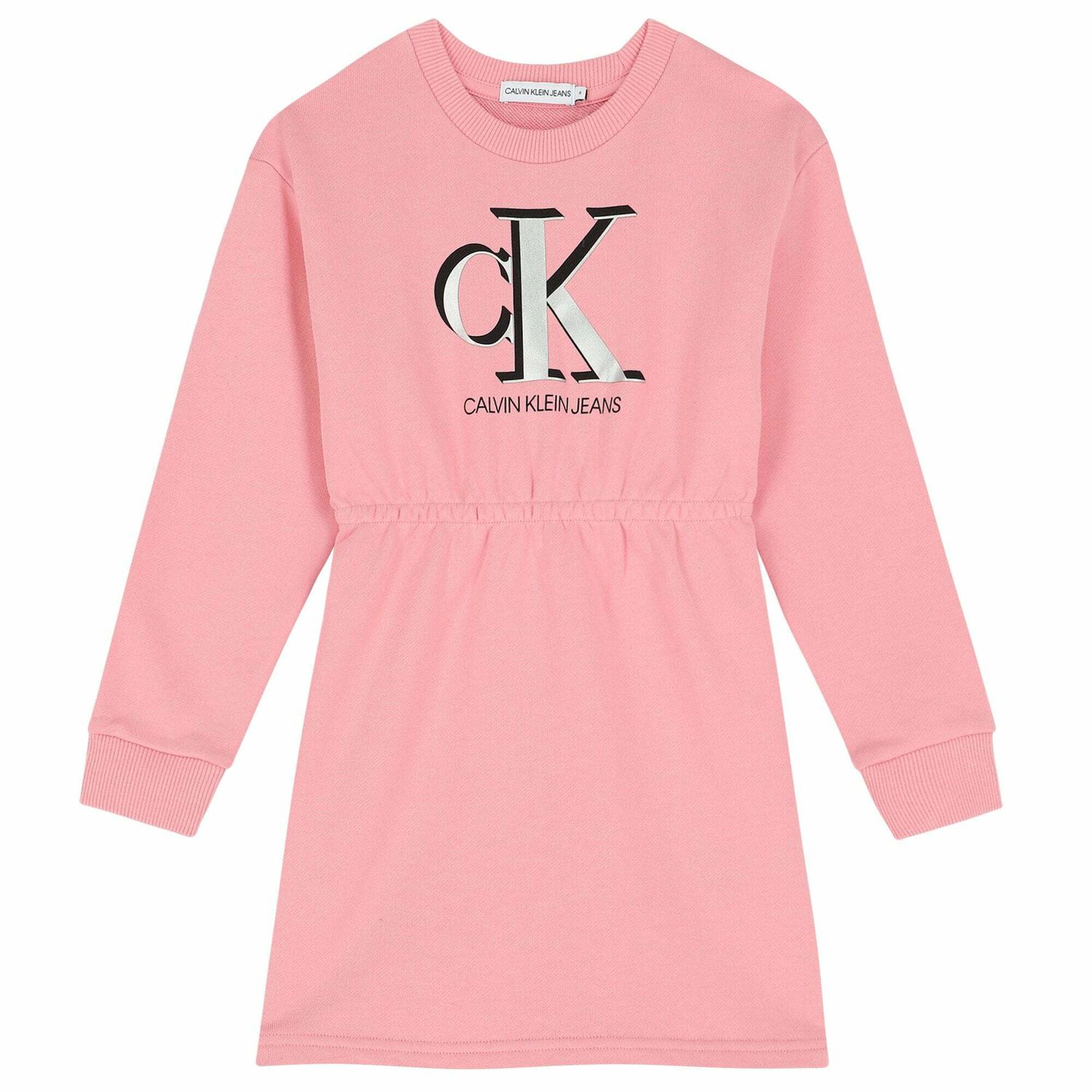 Girls Pink Logo Sweatshirt Dress, 1, hi-res