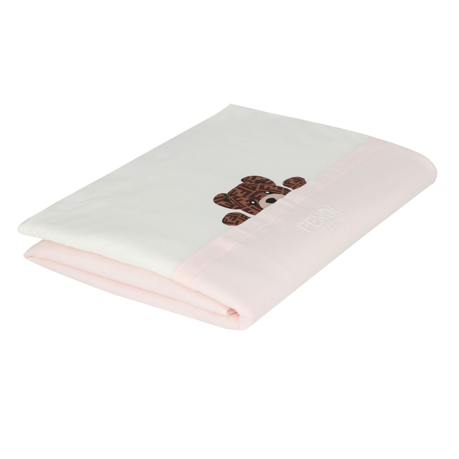 Girls Pink & Ivory Logo Baby Blanket, 2, hi-res