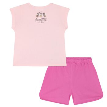 Girls Pink Disney Shorts Set