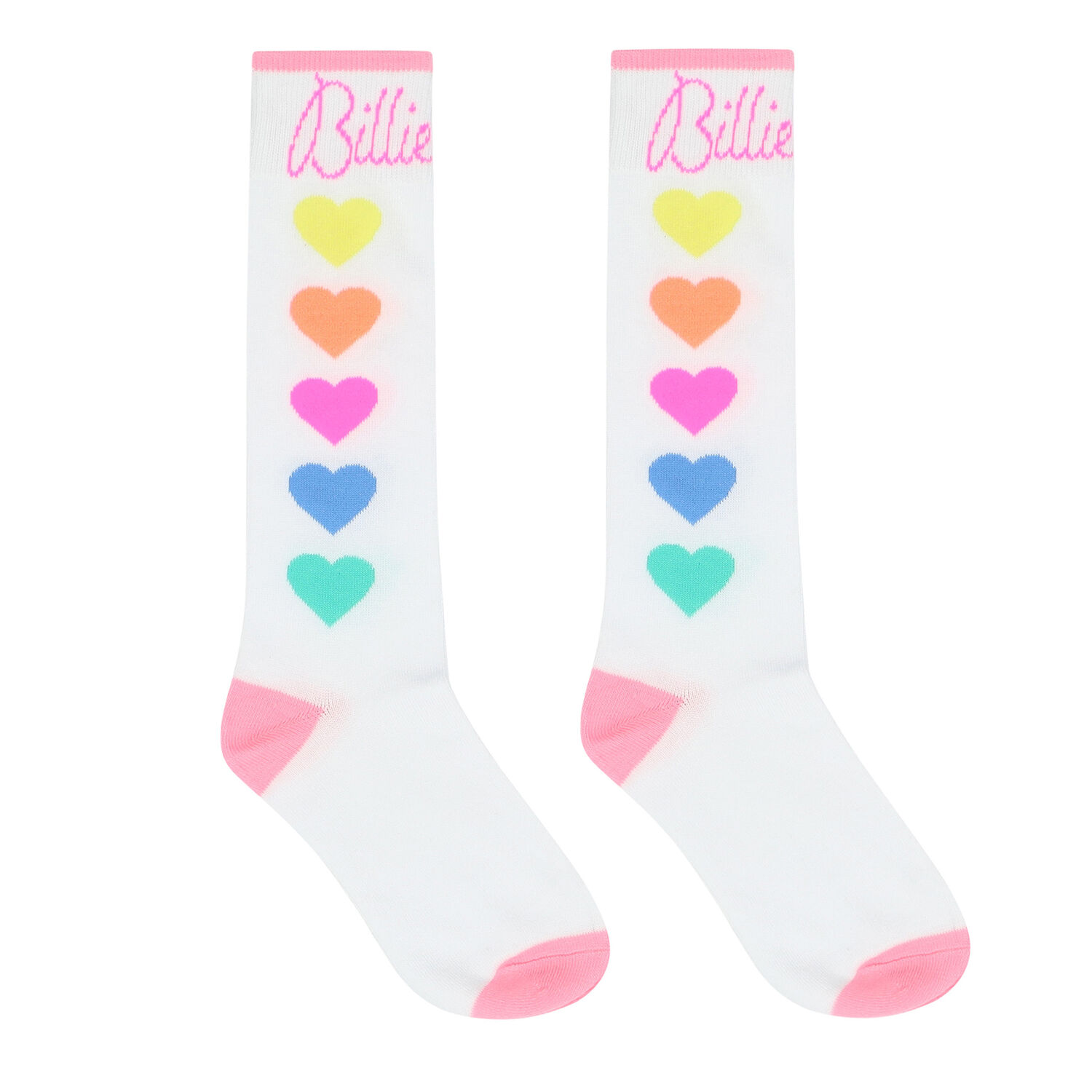 Girls White Logo Socks, 1, hi-res