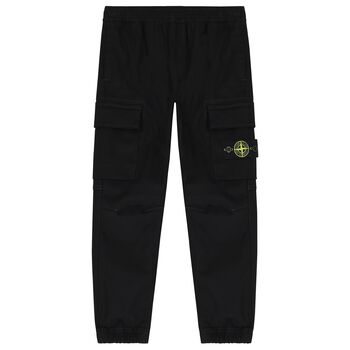 Boys Black Logo Trousers