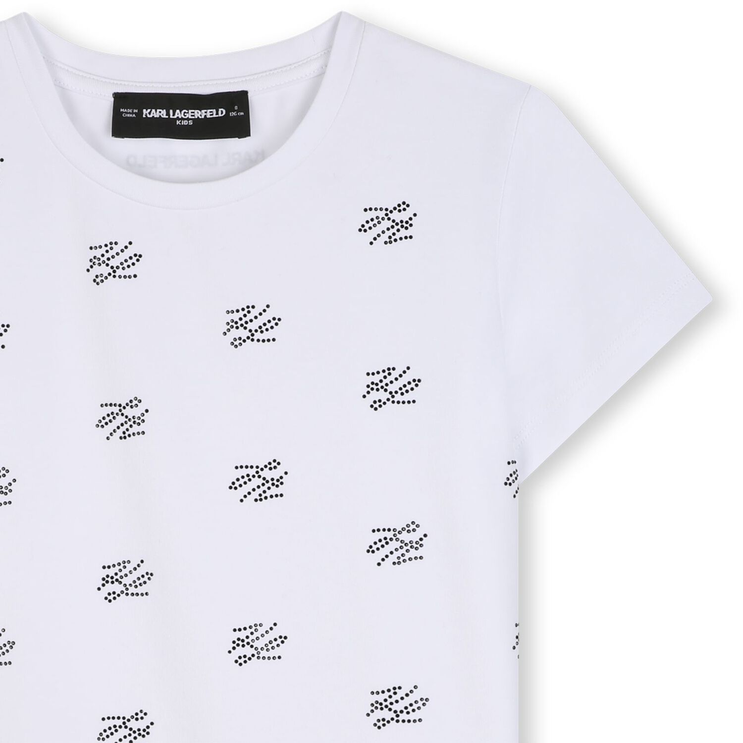 Girls Mini Me White Rhinestones Logo T-Shirt, 1, hi-res