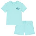 Baby Boys Aqua Logo Shorts Set, 1, hi-res