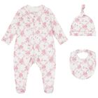 Baby Girls White & Pink Floral & Butterflies Babygrow Set, 1, hi-res