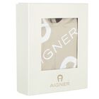 Beige & White Logo Babygrow, Hat & Bib Gift Set, 1, hi-res