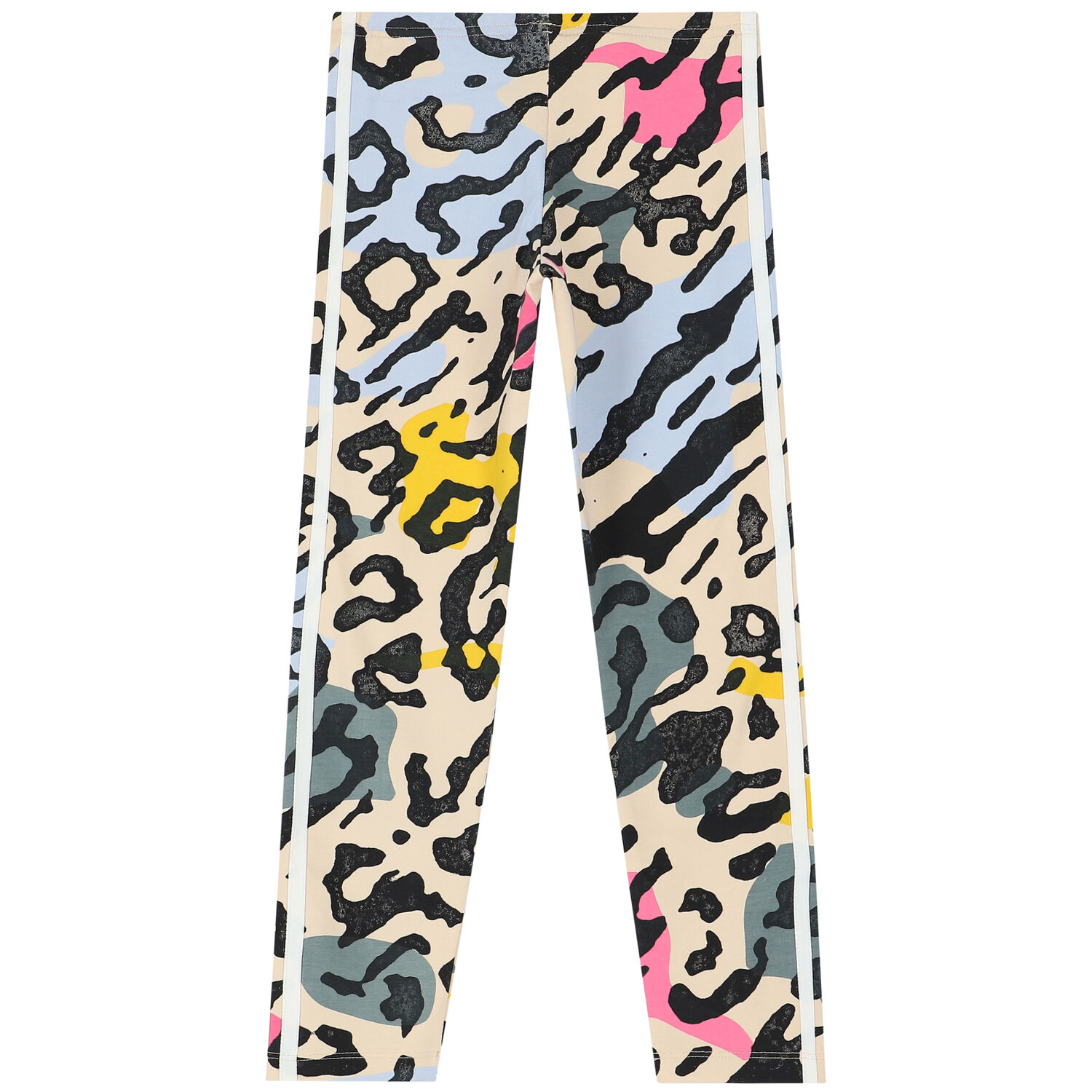 Girls Ivory Animal Print Leggings, 1, hi-res