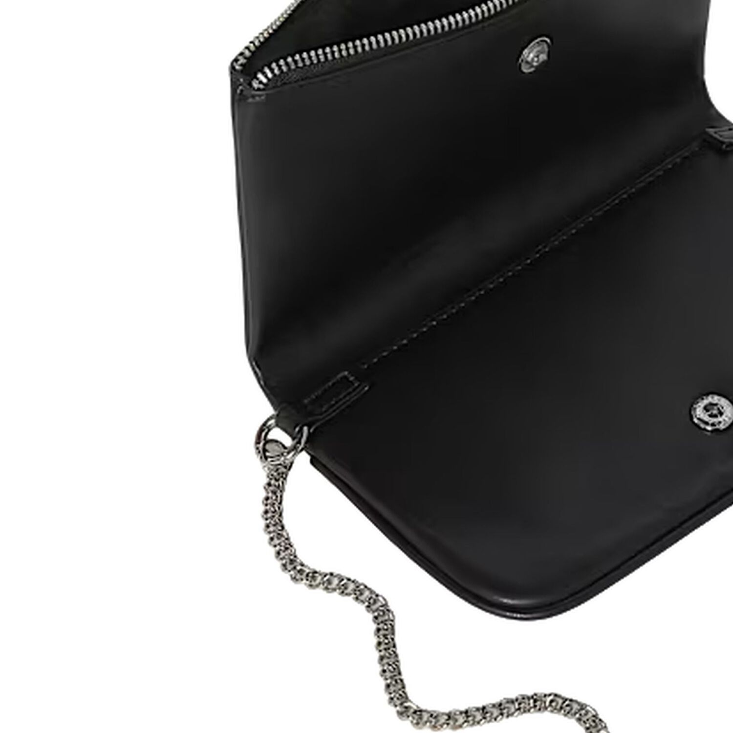 Girls Black & Silver Studded Bag, 2, hi-res