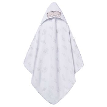 White Teddy Bear Hooded Towel