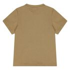 Younger Boys Mini Me Beige Logo T-Shirt, 5, hi-res