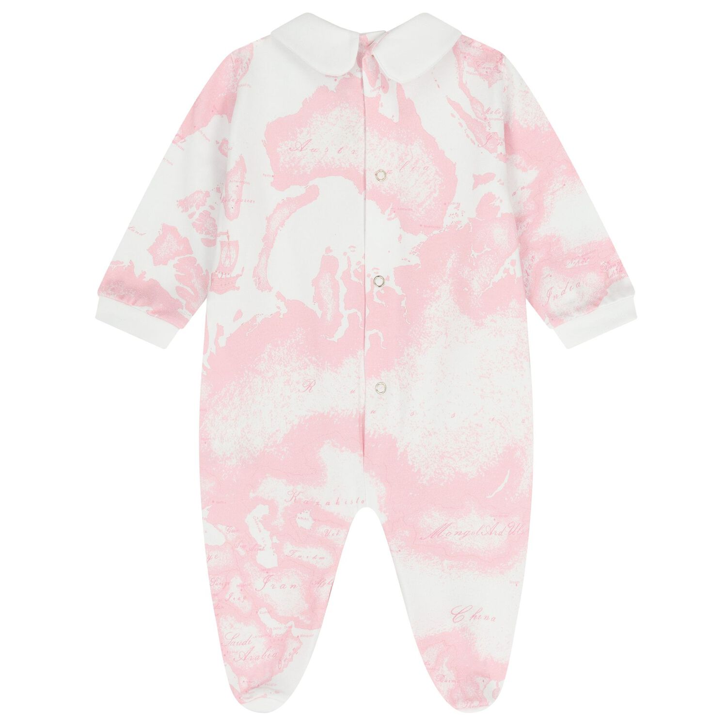 Baby Girls White & Pink Geo Map Babygrow Gift Set , 2, hi-res