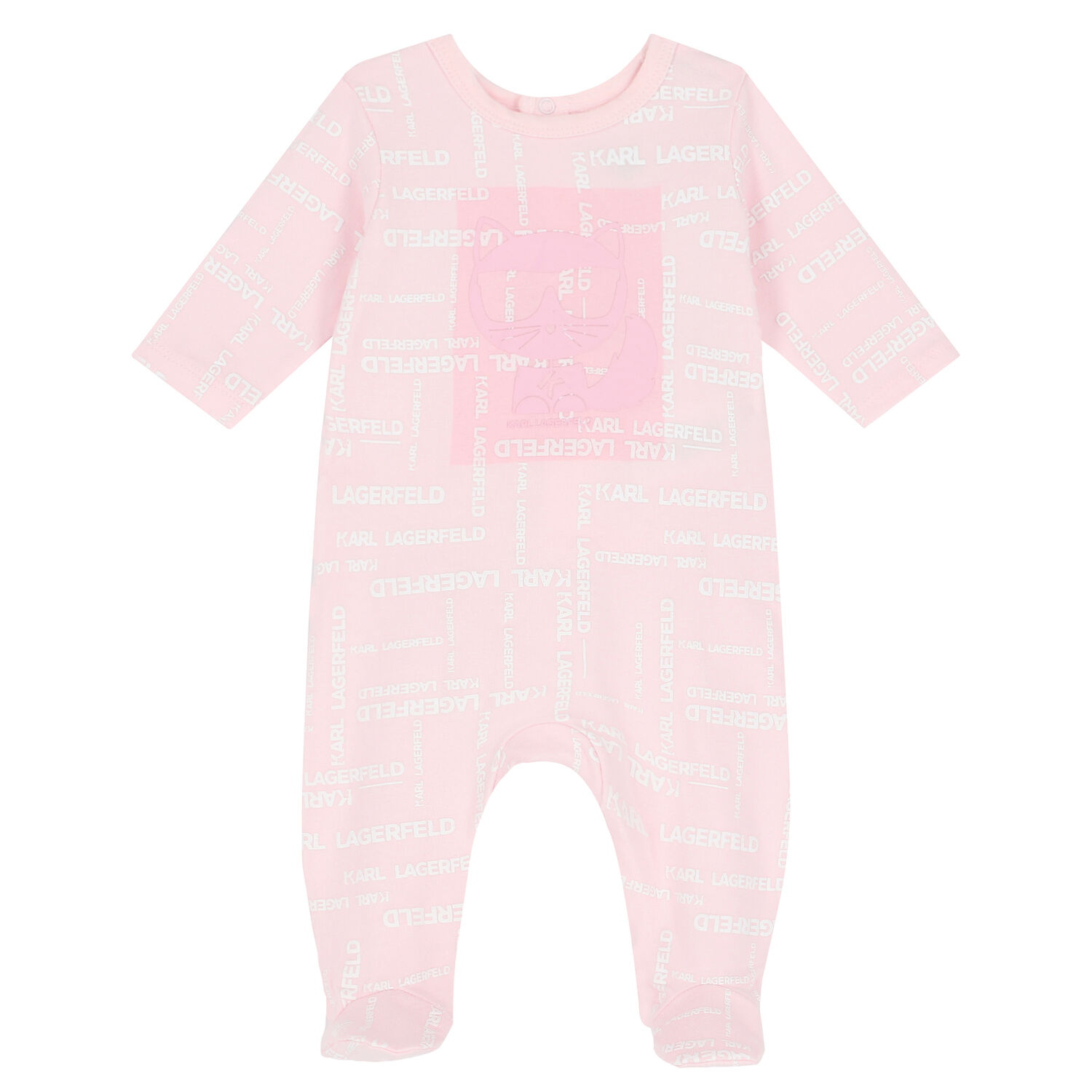 Baby Girls Pink Logo Babygrow, 1, hi-res
