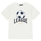 Boys White Football T-Shirt, 1, hi-res