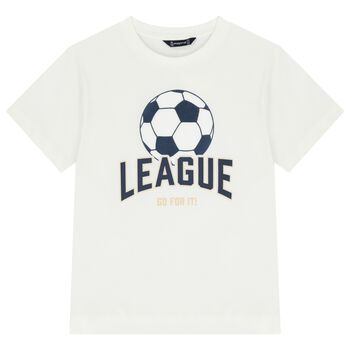 Boys White Football T-Shirt