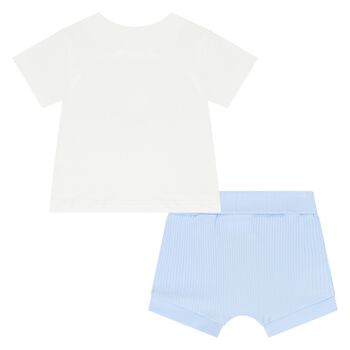 Baby Boys Blue & White Shorts Set