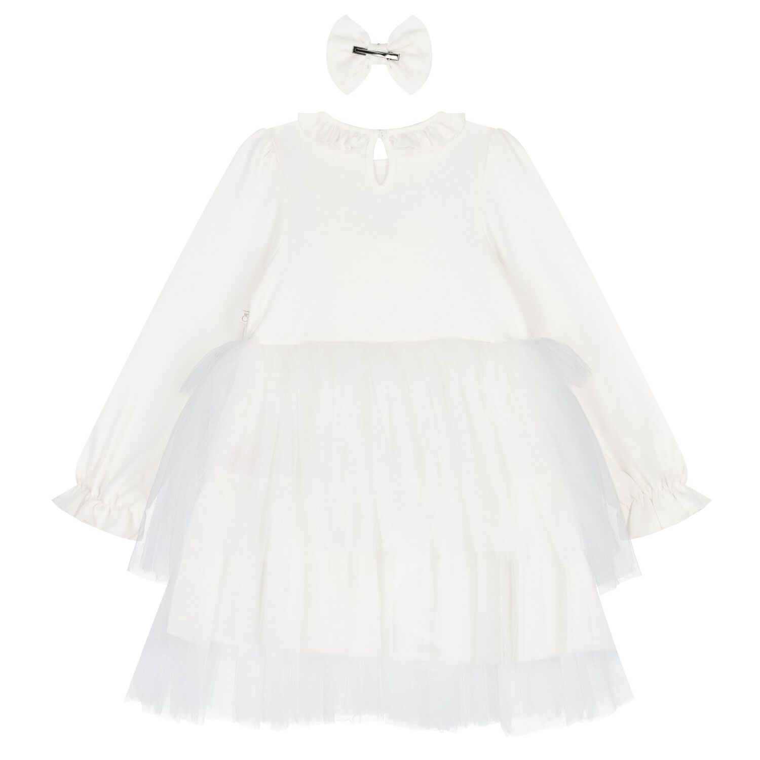 Girls Ivory Tulle Dress Set, 2, hi-res