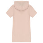 Girls Pale Pink Logo Hooded Dress, 1, hi-res