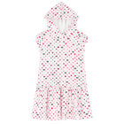 Girls White & Pink Logo Hooded Dress, 1, hi-res