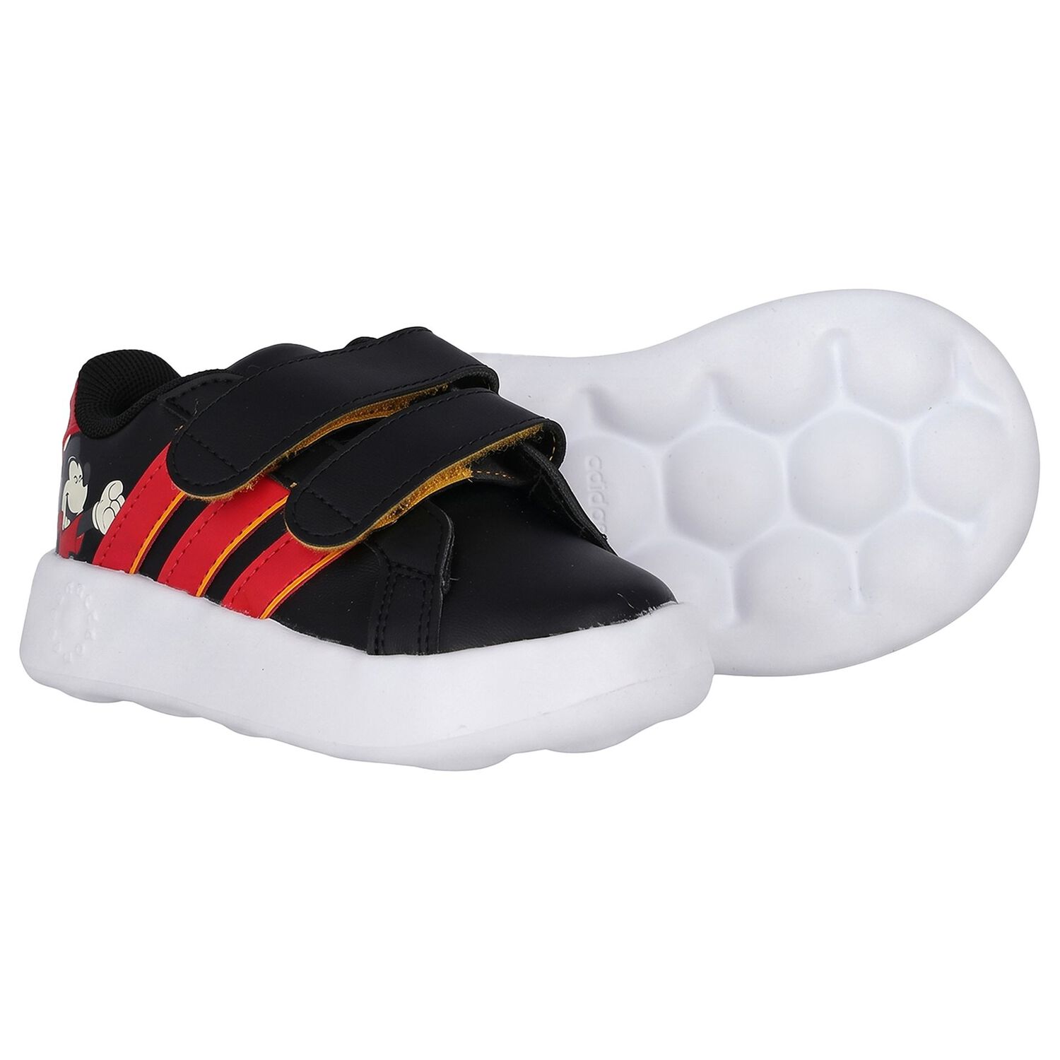Younger Boys Black & Red Mickey Mouse Disney Grand Court Trainers, 1, hi-res