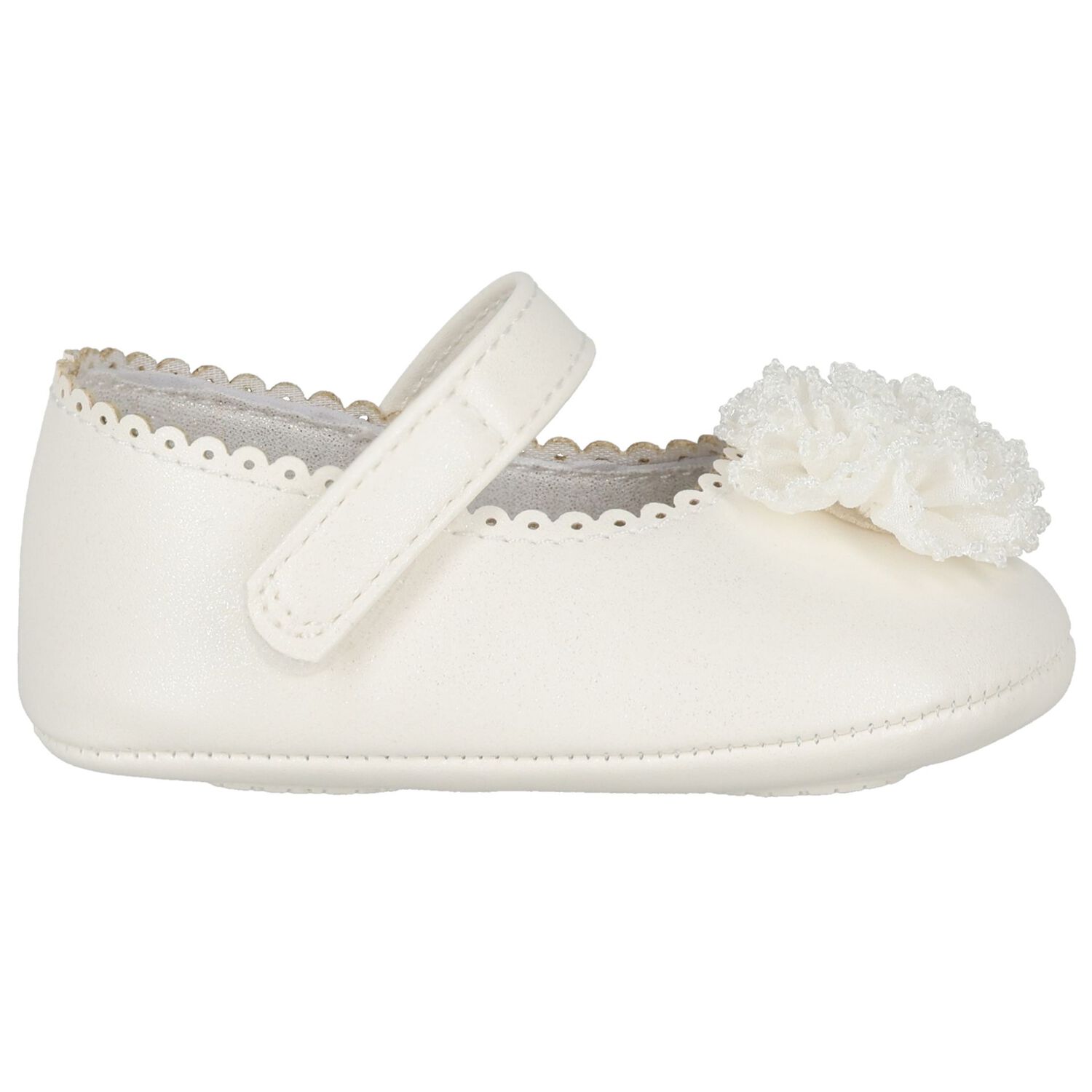 Baby Girls Ivory Leather Pre Walker Shoes, 2, hi-res
