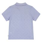 Younger Boys Blue Logo Polo Shirt, 1, hi-res