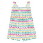 Younger Girls Orange Zig zag Playsuit, 1, hi-res