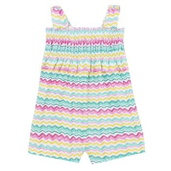 Younger Girls Orange Zig zag Playsuit