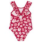 Younger Girls Red Seashell Swimsuit, 1, hi-res