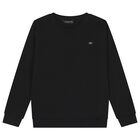 Boys Black Knitted Jumper, 1, hi-res